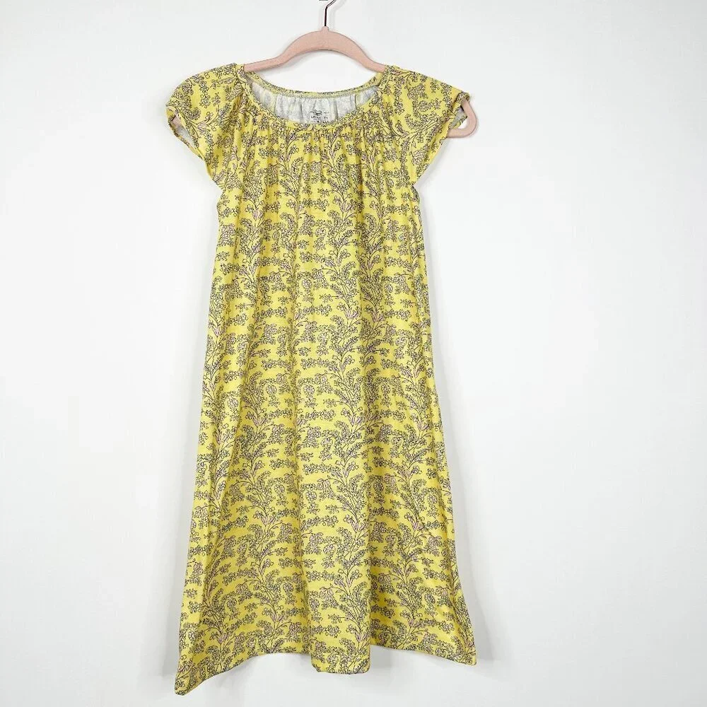 2/$30 Crewcuts New York Nightgown Sleep Wear Dress Floral Yellow 12 - 14 #9194